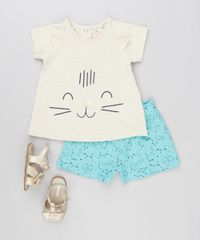 Conjunto-Infantil-de-Blusa-Gatinho-com-Orelhinhas-Bege-Claro---Short-Estampado-de-Constelacoes-em-Algodao---Sustentavel-Verde-8915355-Verde_3