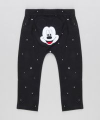 Calca-Infantil-Mickey-Estampada-de-Estrelas-em-Algodao---Sustentavel-Preta-8928753-Preto_1