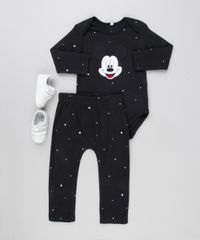 Calca-Infantil-Mickey-Estampada-de-Estrelas-em-Algodao---Sustentavel-Preta-8928753-Preto_3