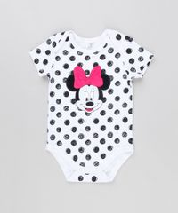 Body-Infantil-Minnie-Estampado-de-Poa-Manga-Curta-Gola-Redonda-em-Algodao---Sustentavel-Branco-8928676-Branco_1