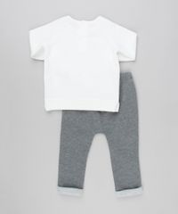 Conjunto-Infantil-de-Blusao-Coelho-com-Laco-Off-White---Calca-em-Moletom-em-Algodao---Sustentavel-Cinza-Mescla-Escuro-8915753-Cinza_Mescla_Escuro_2