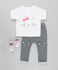Conjunto-Infantil-de-Blusao-Coelho-com-Laco-Off-White---Calca-em-Moletom-em-Algodao---Sustentavel-Cinza-Mescla-Escuro-8915753-Cinza_Mescla_Escuro_3