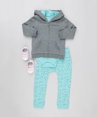 Conjunto-Infantil-de-Blusao-com-Capuz-de-Orelhinhas-Cinza-Mescla-Escuro---Body-Manga-Longa---Calca-Estampada-em-Moletom-em-Algodao---Sustentavel-Verde-8915760-Verde_3