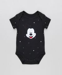 Body-Infantil-Mickey-Estampado-de-Estrelas-Manga-Curta-Gola-Redonda-em-Algodao---Sustentavel-Preto-8928767-Preto_1