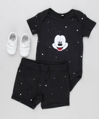 Body-Infantil-Mickey-Estampado-de-Estrelas-Manga-Curta-Gola-Redonda-em-Algodao---Sustentavel-Preto-8928767-Preto_3