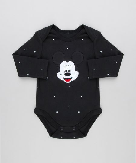 Body-Infantil-Mickey-Estampado-de-Estrelas-Manga-Longa-Gola-Redonda-em-Algodao---Sustentavel-Preto-8928697-Preto_1