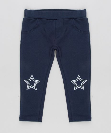 Calca-Legging-Infantil-com-Estampa-de-Estrela-em-Algodao---Sustentavel-Azul-Marinho-9150138-Azul_Marinho_1
