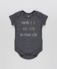 Body-Infantil--Mamae-e-o-Arco-Iris-da-Minha-Vida--com-Glitter-Manga-Curta-Decote-Redondo-Cinza-Mescla-Escuro-9183620-Cinza_Mescla_Escuro_1