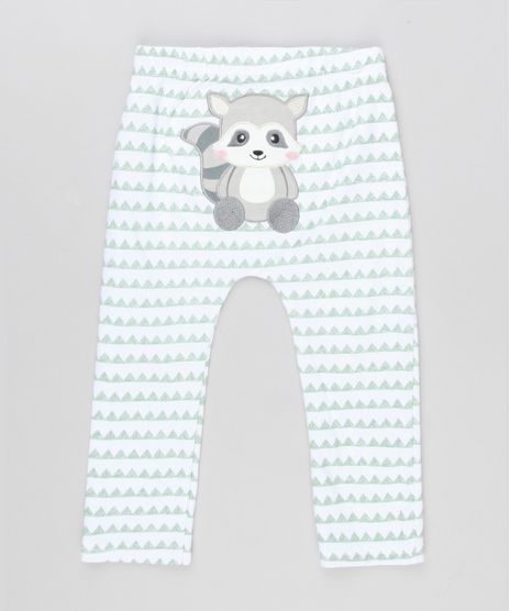 Calca-Infantil-Guaxinim-Estampada-Geometrica-em-Algodao---Sustentavel-Off-White-8814668-Off_White_1