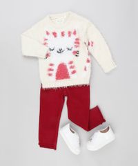 Sueter-Infantil-Gato-em-Trico-Desfiado-Manga-Longa-Decote-Redondo-Bege-8886396-Bege_3
