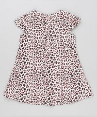 Vestido-Infantil-Estampado-Animal-Print-Manga-Curta-Decote-Redondo-Bege-8877301-Bege_2