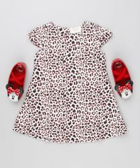 Vestido-Infantil-Estampado-Animal-Print-Manga-Curta-Decote-Redondo-Bege-8877301-Bege_3