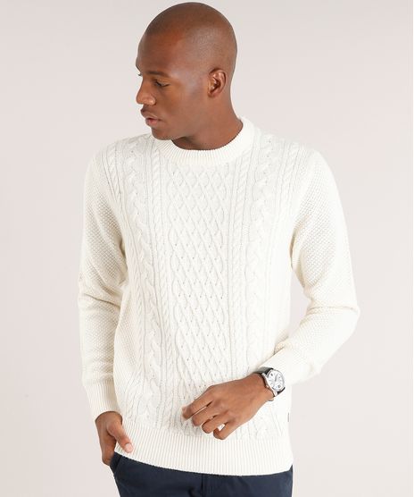 Sueter-Masculino-Cables-em-Trico-Gola-Redonda-Manga-Longa-Bege-Claro-8850278-Bege_Claro_1