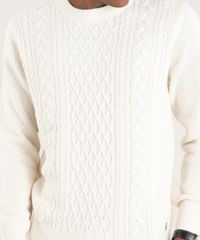 Sueter-Masculino-Cables-em-Trico-Gola-Redonda-Manga-Longa-Bege-Claro-8850278-Bege_Claro_4