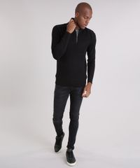 Sueter-Masculino-Gola-Alta-com-Ziper-em-Trico-Preto-8851690-Preto_3