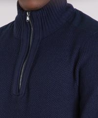 Sueter-Masculino-Gola-Alta-com-Ziper-em-Trico-Azul-Marinho-8851690-Azul_Marinho_4