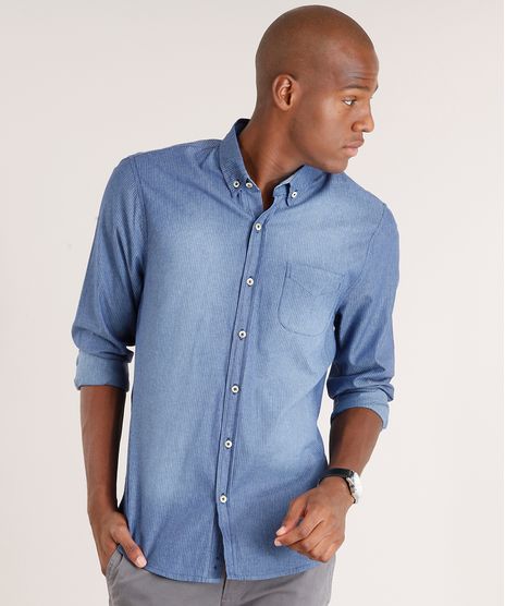 Camisa-Jeans-Masculina-Comfort-Listrada-Manga-Longa-Azul-Medio-9109739-Azul_Medio_1