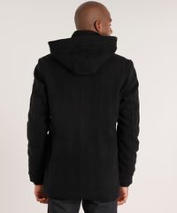 Parka-Masculina-em-Feltro-Gola-Alta-com-Capuz-Removivel-Preta-8851187-Preto_2