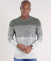 Sueter-Masculino-Degrade-em-Trico-Gola-Redonda-Manga-Longa-Verde-Militar-8850267-Verde_Militar_1