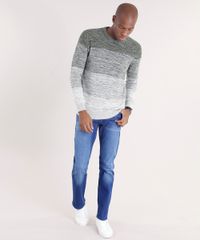 Sueter-Masculino-Degrade-em-Trico-Gola-Redonda-Manga-Longa-Verde-Militar-8850267-Verde_Militar_3