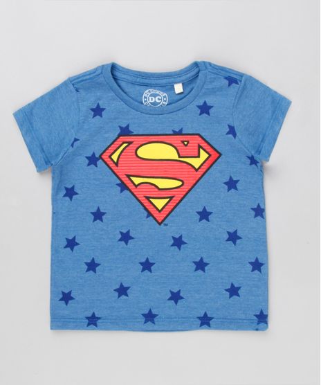Camiseta-Infantil-Super-Homem-Estampada-de-Estrelas-Manga-Curta-Gola-Careca-Azul-8529862-Azul_1