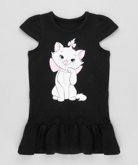 Vestido-Infantil-Marie-com-Babado-Manga-Curta-Decote-Redondo-em-Algodao---Sustentavel-Preto-9169078-Preto_1