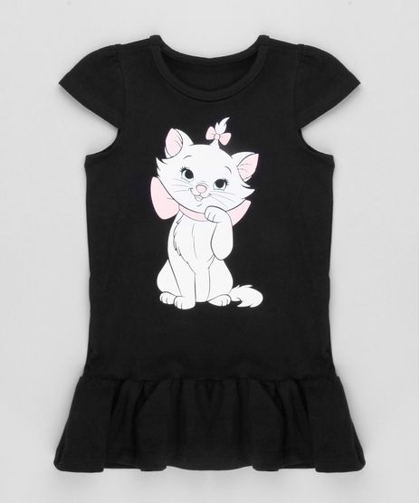 Vestido-Infantil-Marie-com-Babado-Manga-Curta-Decote-Redondo-em-Algodao---Sustentavel-Preto-9169078-Preto_1