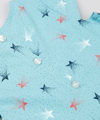 Vestido-Infantil-Estampado-de-Estrelas-Com-Pregas-Manga-Curta-Decote-Redondo-Azul-Claro-8877289-Azul_Claro_4