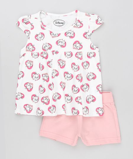 Conjunto-Infantil-Marie-de-Blusa-Estampada-Manga-Curta-Off-White---Short-em-Moletom-Rosa-9169074-Rosa_1