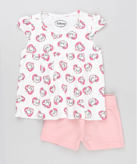 Conjunto-Infantil-Marie-de-Blusa-Estampada-Manga-Curta-Off-White---Short-em-Moletom-Rosa-9169074-Rosa_1