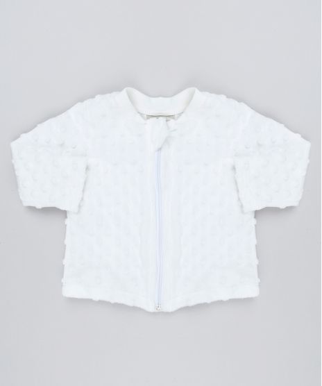 Casaco-Infantil-de-Pelo-com-Bolinhas-Branco-9189096-Branco_1