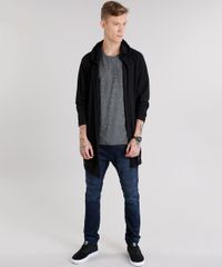 Calca-Jeans-Masculina-Jogger-em-Moletom-com-Elastico-na-Barra-Azul-Escuro-9110308-Azul_Escuro_3