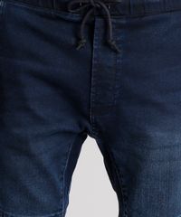 Calca-Jeans-Masculina-Jogger-em-Moletom-com-Elastico-na-Barra-Azul-Escuro-9110308-Azul_Escuro_4
