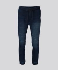 Calca-Jeans-Masculina-Jogger-em-Moletom-com-Elastico-na-Barra-Azul-Escuro-9110308-Azul_Escuro_5