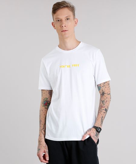 Camiseta-Masculina--You-re-Free--Manga-Curta-Decote-Careca-Branca-9152176-Branco_1 Camiseta-Masculina--You-re-Free--Manga-Curta-Decote-Careca-Branca-9152176-Branco_1