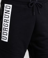 Bermuda-Masculina-em-Moletom--UDRGRUND--com-Ziper-Preta-9152107-Preto_4