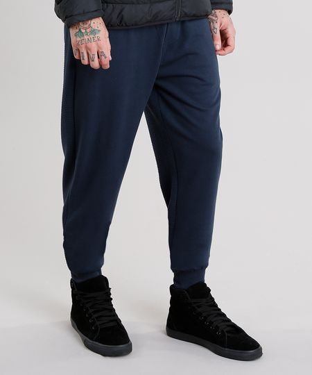 Calca-Masculina-Jogger-em-Moletom-com-Textura-e-Ziper-Azul-Marinho-8834948-Azul_Marinho_1