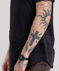 Camiseta-Masculina-Longa-Botone-com-Recorte-Manga-Curta-Decote-Careca-Preta-9152170-Preto_4