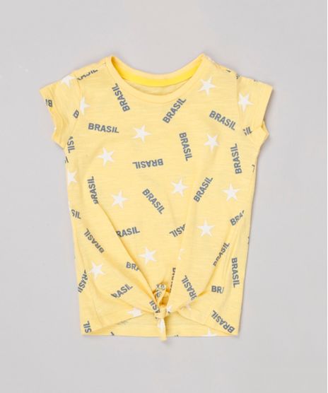 Blusa-Infantil-Brasil-Estampada-com-No-Manga-Curta-Decote-Redondo-Amarelo-9181456-Amarelo_1