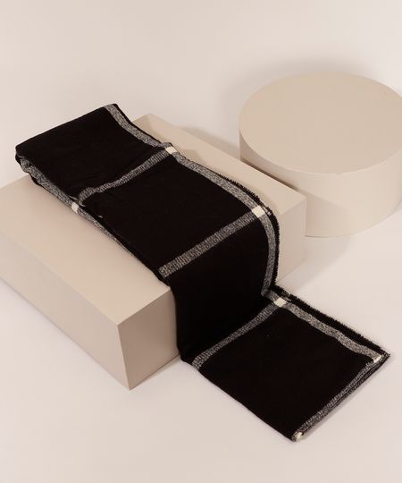 Lenco-Feminino-Estampado-Xadrez-Preto-9841666-Preto_1 Lenco-Feminino-Estampado-Xadrez-Preto-9841666-Preto_1