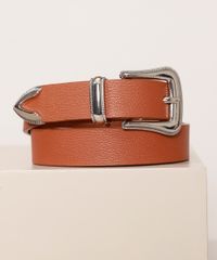 Cinto-Feminino-Skinny-com-Fivela-Western-Caramelo-9549976-Caramelo_1