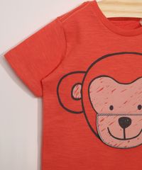 Camiseta-Infantil-Manga-Curta-Estampa-Interativa-Macaco-Coral-9969680-Coral_4
