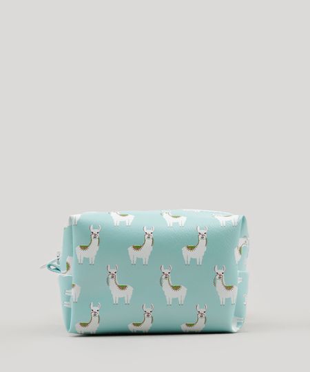 Necessaire-Feminina-Estampada-de-Lhama-Azul-Claro-9005238-Azul_Claro_1