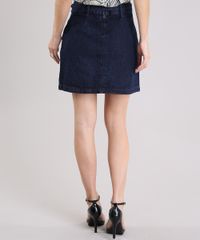 Saia-Jeans-Feminina-com-Faixa-de-Amarracao-Curta-com-Bolsos-Azul-Escuro-9133700-Azul_Escuro_2
