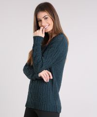 Sueter-Feminino-em-Trico-com-Lurex-Decote-V-Manga-Longa-Verde-Escuro-8882793-Verde_Escuro_1