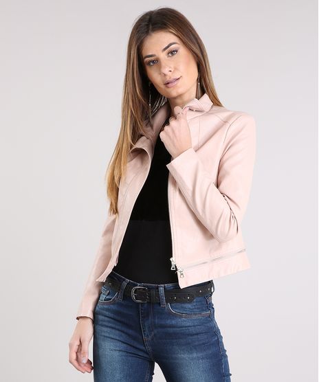Jaqueta-Feminina-Gola-Alta-com-Botao-Ziper-na-Barra-Rose-8895860-Rose_1