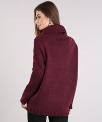 Sueter-Feminino-Longo-Gola-Alta-em-Trico-Manga-Morcego-Vinho-8882802-Vinho_2