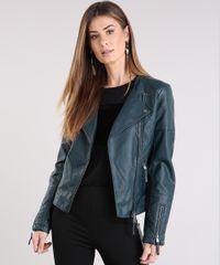 Jaqueta-Feminina-Biker-com-Bolsos-Verde-Escuro-8866058-Verde_Escuro_1