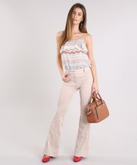 Calca-Feminina-Flare-Cintura-Alta-Texturizada-Kaki-8894171-Kaki_3