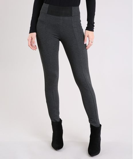 Calca-Feminina-Legging-Cos-Largo-com-Elastico-Cinza-Mescla-Escuro-8921960-Cinza_Mescla_Escuro_1